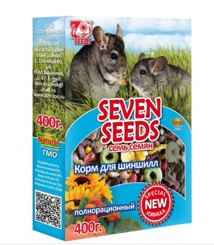 Корм Seven seeds для ШИНШИЛ полнорационный 400 г.