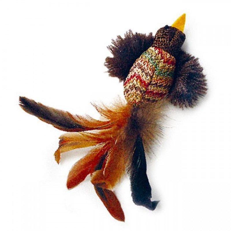 75264 Птичка с перьями /ткань, куриное перо