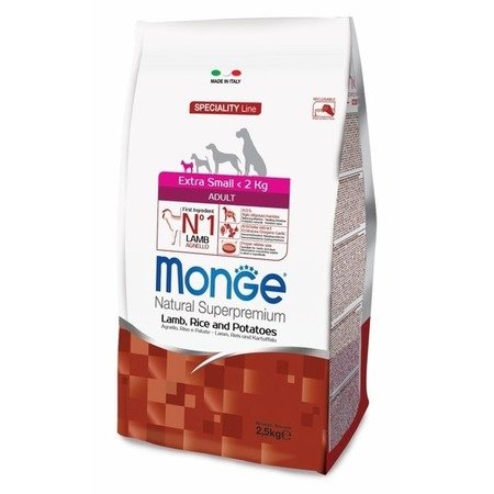 Monge Dog Speciality Extra Small корм для взрослых собак миниат пород ягненок с рисом и картоф 2,5 к