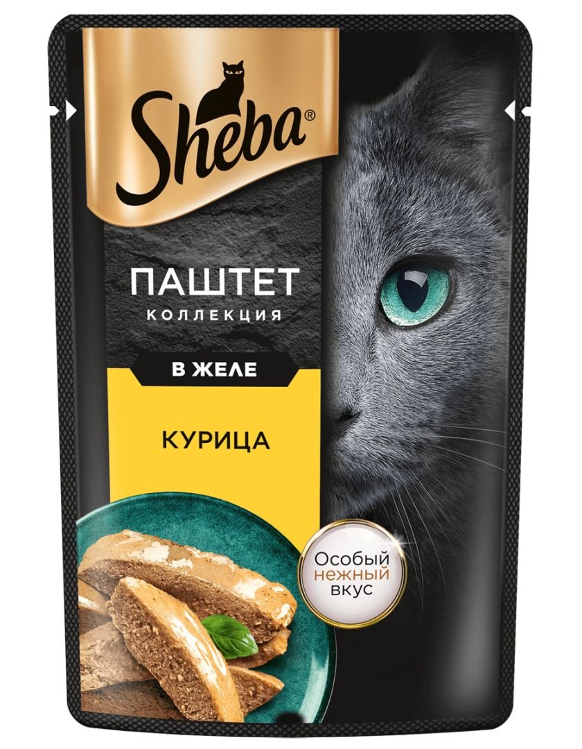 Корм Sheba д/вз.кошек нежный паштет в желе Курица 75гр