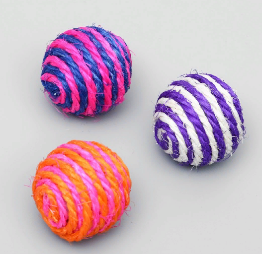 Шар сизалевый "Полосатик" 5см микс цветов