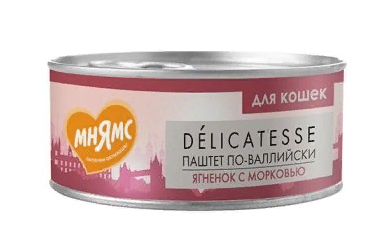 Влажный корм Мнямс Ягненок с морковью для кошек "Паштет по-валлийски" 100 г