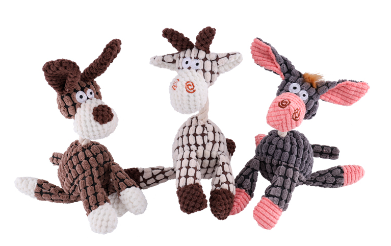 Игрушка-пищалка WOGY д/собак мягкая Зверята 25х19см с канатом, микс арт.10922-8549