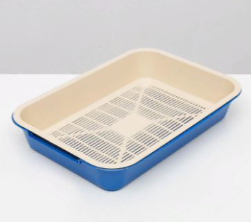 Туалет средний с сеткой 36*26*6,5 см бежевый/темно-синий 6479292