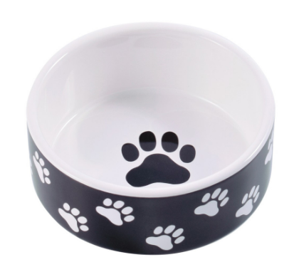 Миска Mr.Kranch керамическая для собак 420 мл черная с лапками