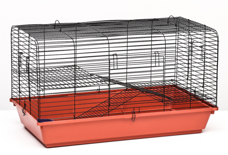 КЛЕТКА Д/КРЫС, МОРСКИХ СВИНОК И ШИНШИЛЛ "РОДЖЕР-2" (2 ПОЛКИ,2 ТРАПА, МИСКА, КОРМУШКА)