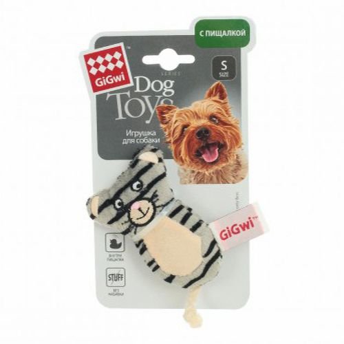 75024 Игрушка для собак Кот с пищалкой 9см, серия PLUSH FRIENDZ