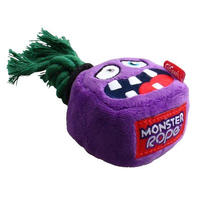 75433,75515 Игрушка для собак Монстр с пищалкой и веревкой 8см, серия MONSTER ROPE