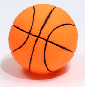 Игрушка пищащая "Мяч баскетбол" для собак, 7,5 см, ораньжевая 7471574
