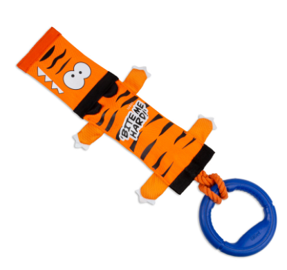 75526 Игрушка для собак Тигр на веревке с ручкой с пищалкой 51см