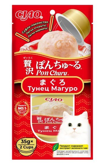 INABA Pon Лакомство суфле для кошек Churu тунец Магуро 35г