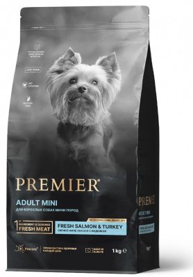Premier Dog Salmon & Turkey ADULT Mini (Свежее филе лосося с индейкой для собак мелких пород) 1 кг