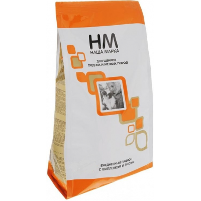 "НАША МАРКА" С/К Д/ЩЕНКОВ СРЕДНИХ И МЕЛКИХ ПОРОД 500г (ЦЫПЛЕНОК РИС) 0730
