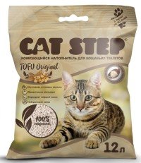 Наполнитель комкующийся растительный CAT STEP Tofu Original, 6 л
