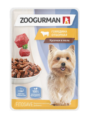 "ЗООГУРМАН" ПАУЧ Д/СОБАК 85гр (ГОВЯДИНА ОТБОРНАЯ)