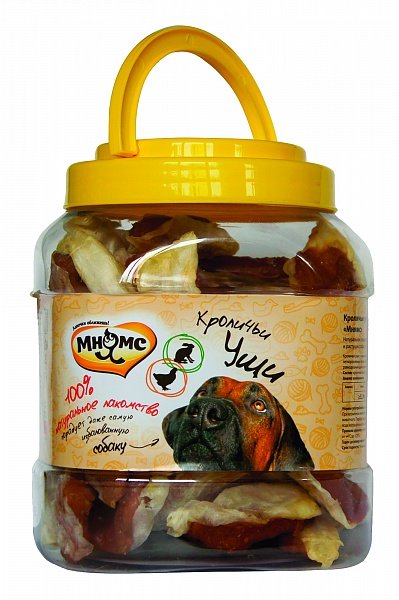 Мнямс лакомство для собак кроличьи уши с куриным мясом 1 шт. 1/40