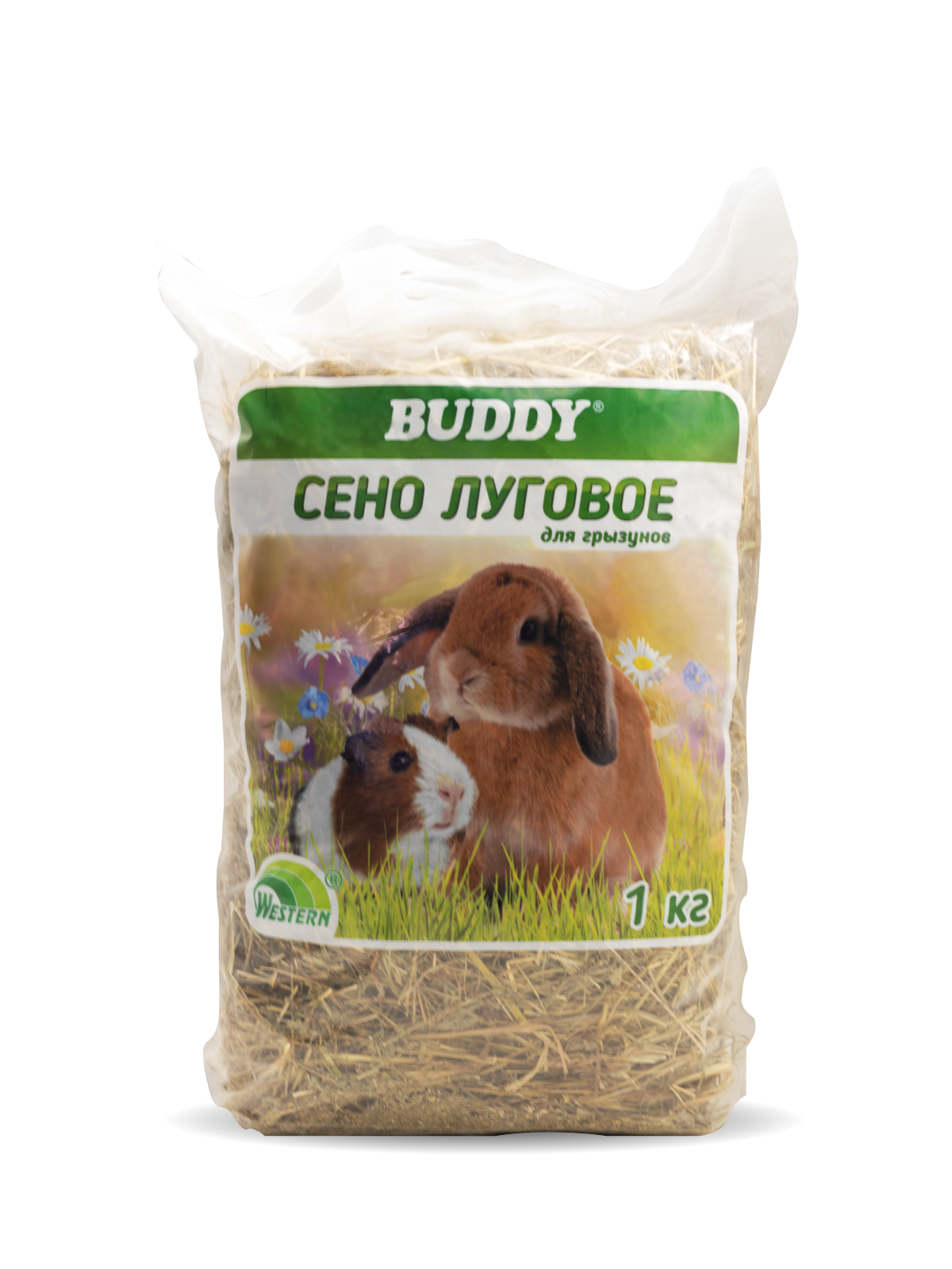 СЕНО ЛУГОВОЕ "БАДДИ" 1кг В П/Э ПАКЕТЕ