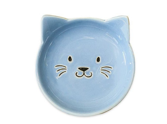 Блюдце Mr.Kranch керамическое Мордочка кошки 80 мл голубое