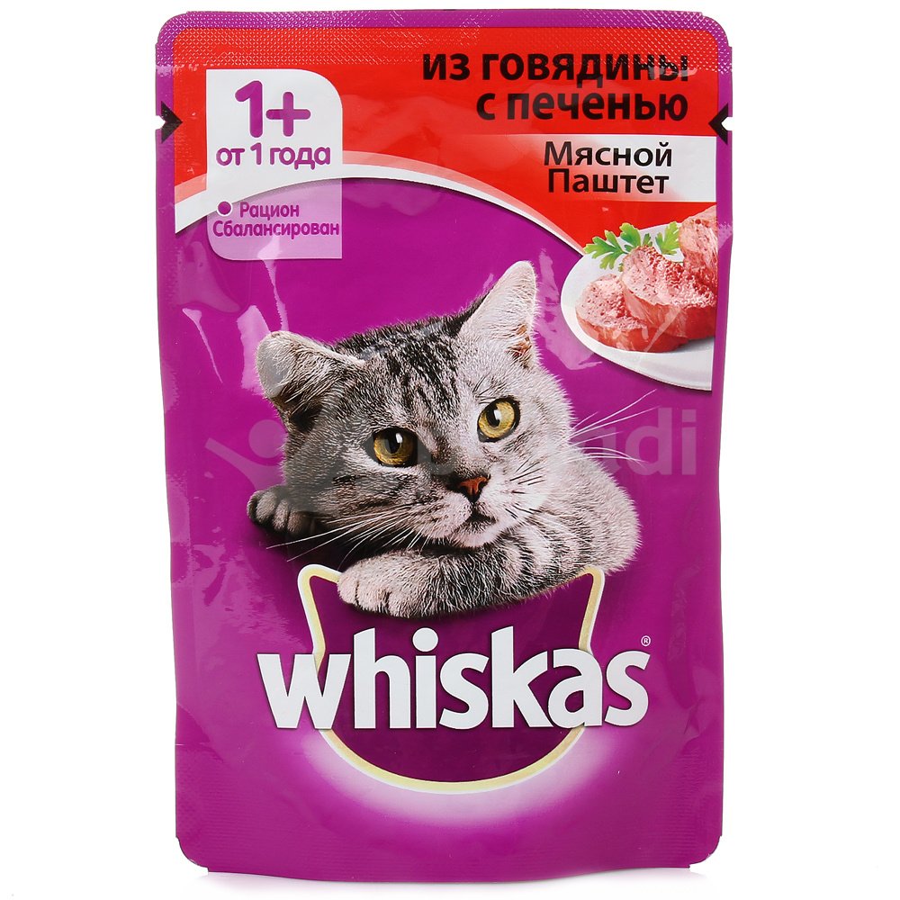 Вискас паштет говяд/печень 85г.