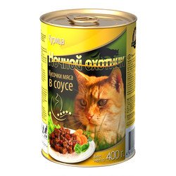 "НОЧНОЙ ОХОТНИК" КОНС Д/КОШЕК 400гр (КУРА В СОУСЕ)