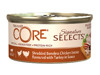 CORE SIGNATURE SELECTS для кошек, из курицы с индейкой в виде фарша в соусе 79 г