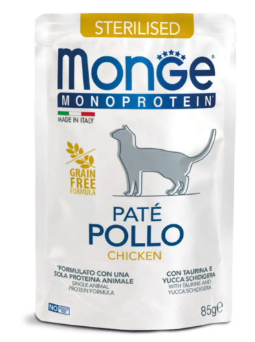 Monge Cat Monoprotein Pouch паучи для стерилизованных кошек курица 85г