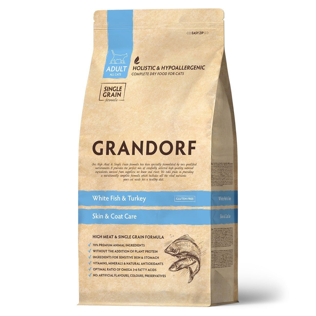 GRANDORF Fresh Cat STERILISED Turkey&Sweet Potato (Свежее мясо индейки с бататом для стерилизованных