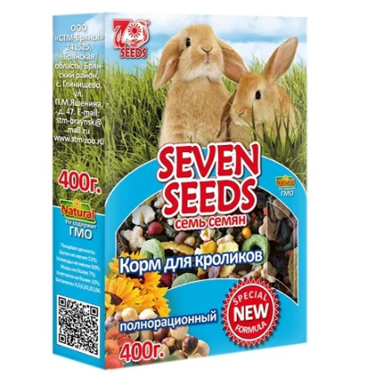 Корм Seven seeds для КРОЛИКОВ полнорационный 400 г.
