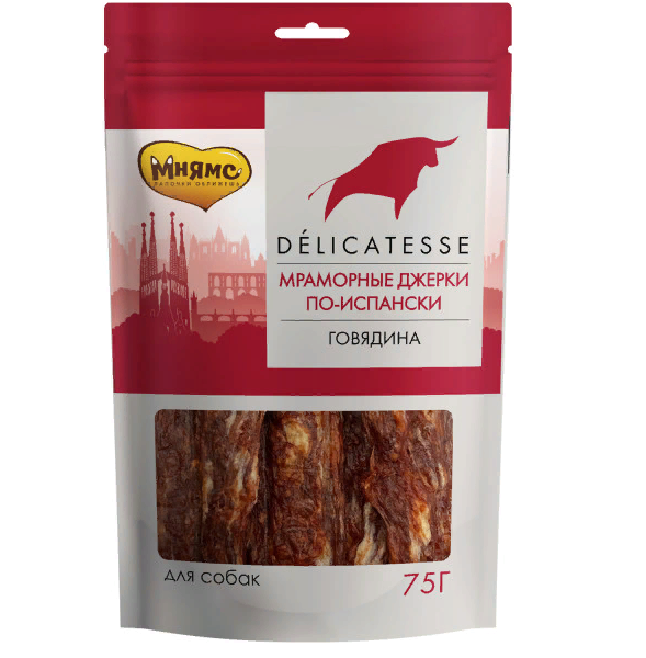Лакомство Мнямс "Мраморные джерки по-испански" для собак 75 г