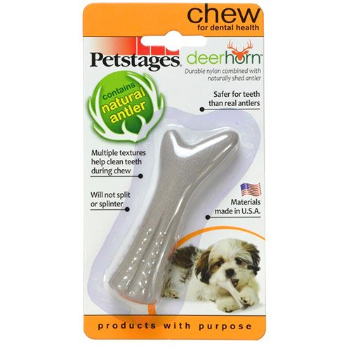 Petstages игрушка для собак Deerhorn, с оленьими рогами 9 см очень маленькая