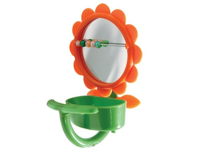 ИГРУШКА Д/ПТИЦ "ЗЕРКАЛО-ПОДСОЛНУХ" С ВАННОЧКОЙ 60