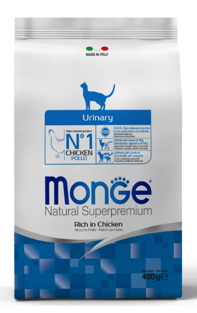 Сухой корм Monge Cat Daily Line Urinary для кошек, для профилактики МКБ, с курицей 400 г
