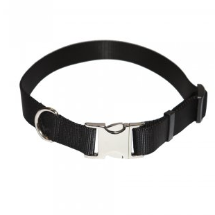 Ошейник нейлоновый PRIDE ТИТАН с метал застежкой,  цвет черный 2,5 см 46-66 см
