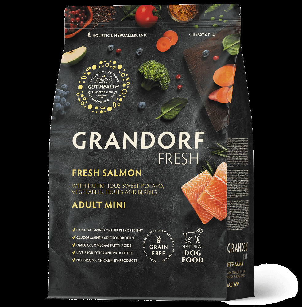 GRANDORF Fresh Dog Adult MINI Salmon&Sweet Potato (Свежее филе лосося с бататом для собак мелких пор