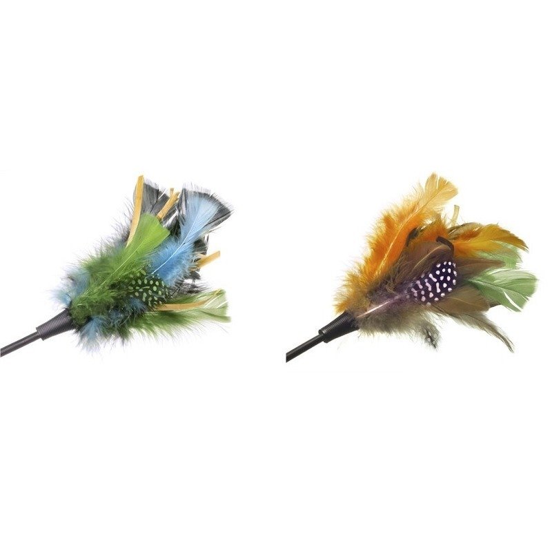 97602 Дразнилка для кошки с перьями 2 цвета