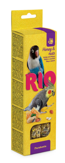 Рио: палочки 75гр*2шт д/средних попугаев с медом и орехами