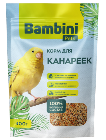 Корм Bambini Pets для канареек, 400 г