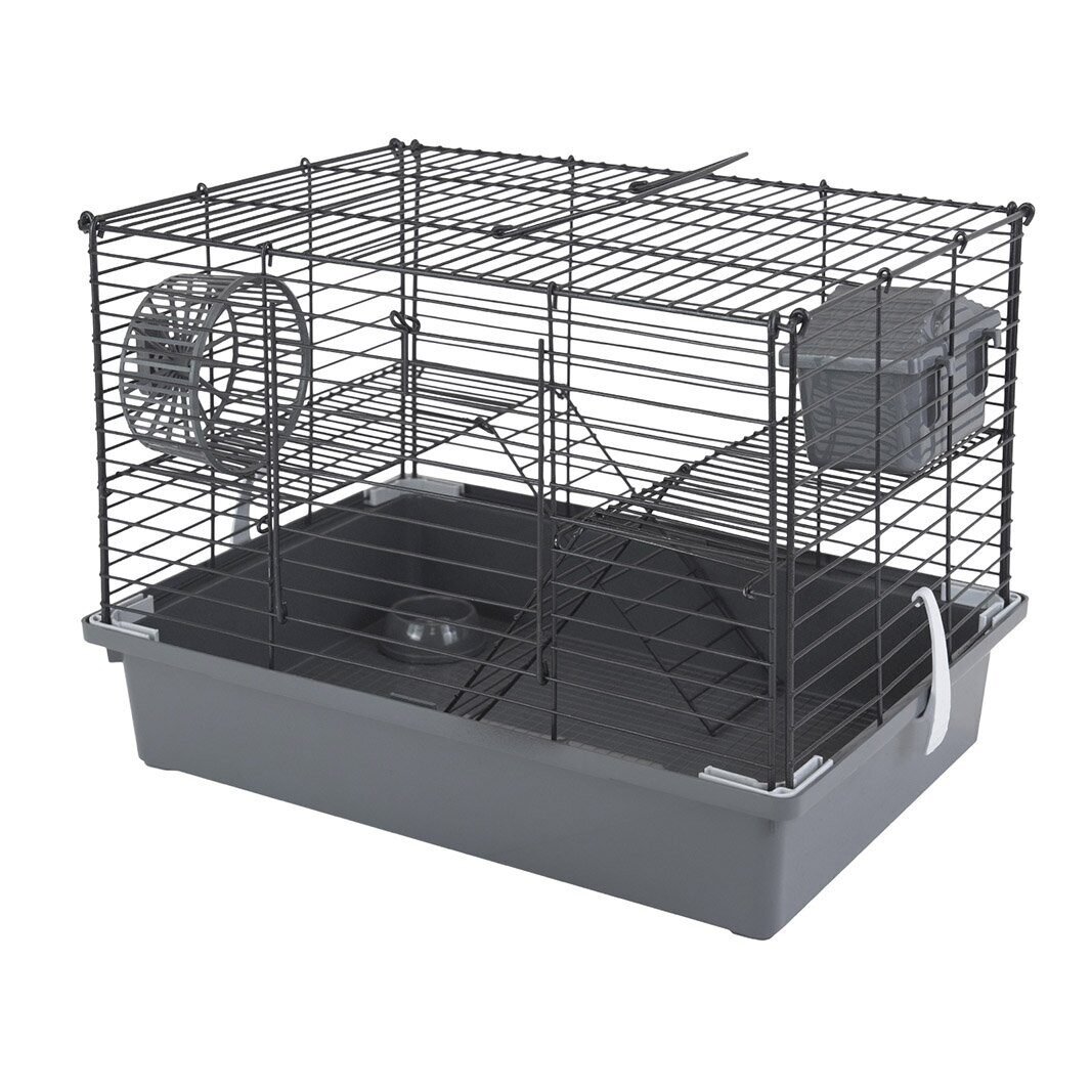 Дарэленд Клетка д/грызунов МОРТИ складная, шаг прута до 13,5мм, 38*27*27h (+ домик, миска, колесо) б