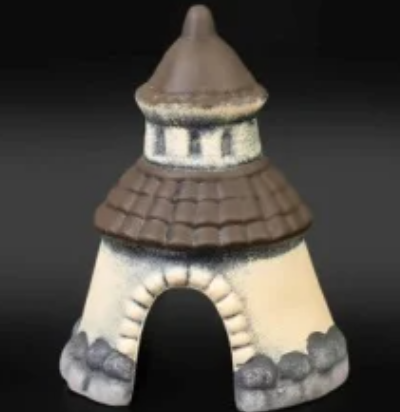 Аквадекор-грот для аквариума К-46б Замок-черепашка белый