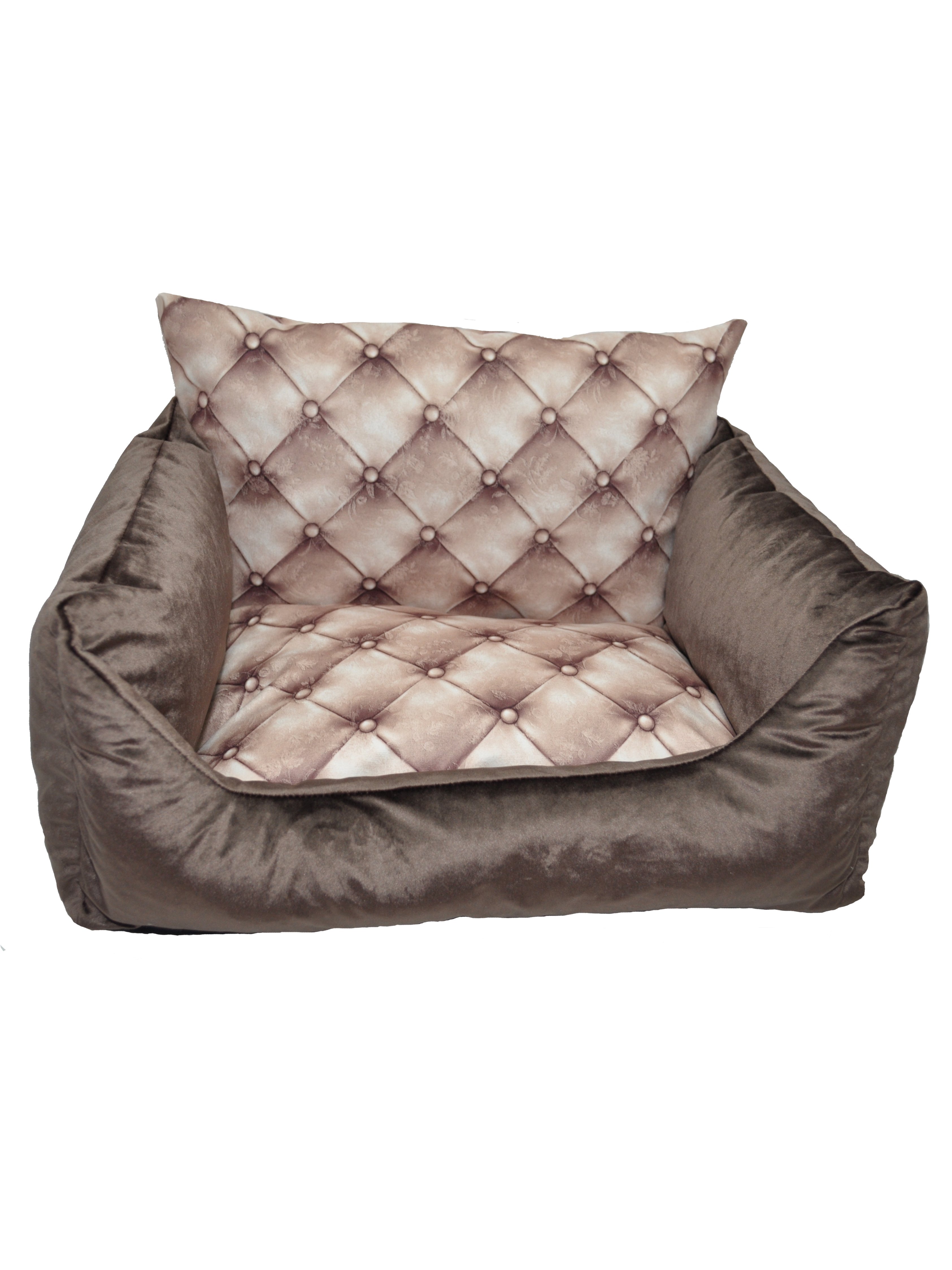 Лежак для собак и кошек (ТРОН) 60*45 Коричневый