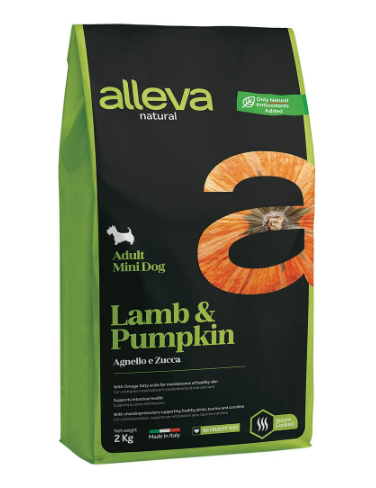 Корм для взрослых собак Аллева Натурал с ягненком и тыквой. Мини 2 кг