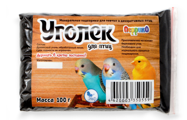 МИНЕРАЛЬНАЯ ДОБАВКА "УГОЛЕК ДЛЯ ПТИЦ" 100г