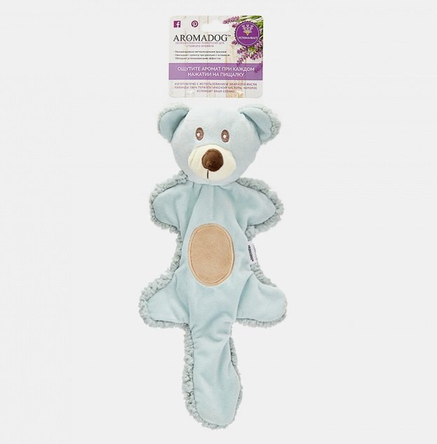 AROMADOG Игрушка для собак Мишка с хвостом 25 см голубой