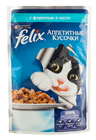 FELIX Аппетитные Кусочки Форель 75г