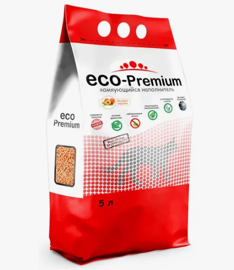 ЕСО premium Персик  наполнитель древесный 1,9кг 5л