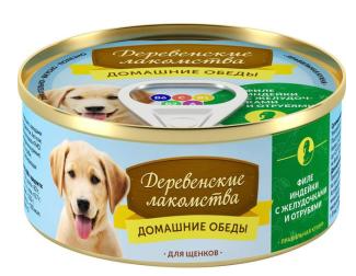 ЛАКОМСТВО "ДОМАШНИЕ ОБЕДЫ" Д/ЩЕНКОВ 100гр ФИЛЕ ИНДЕЙКИ С ЖЕЛУДОЧКАМИ И ОТРУБЯМИ 76135474