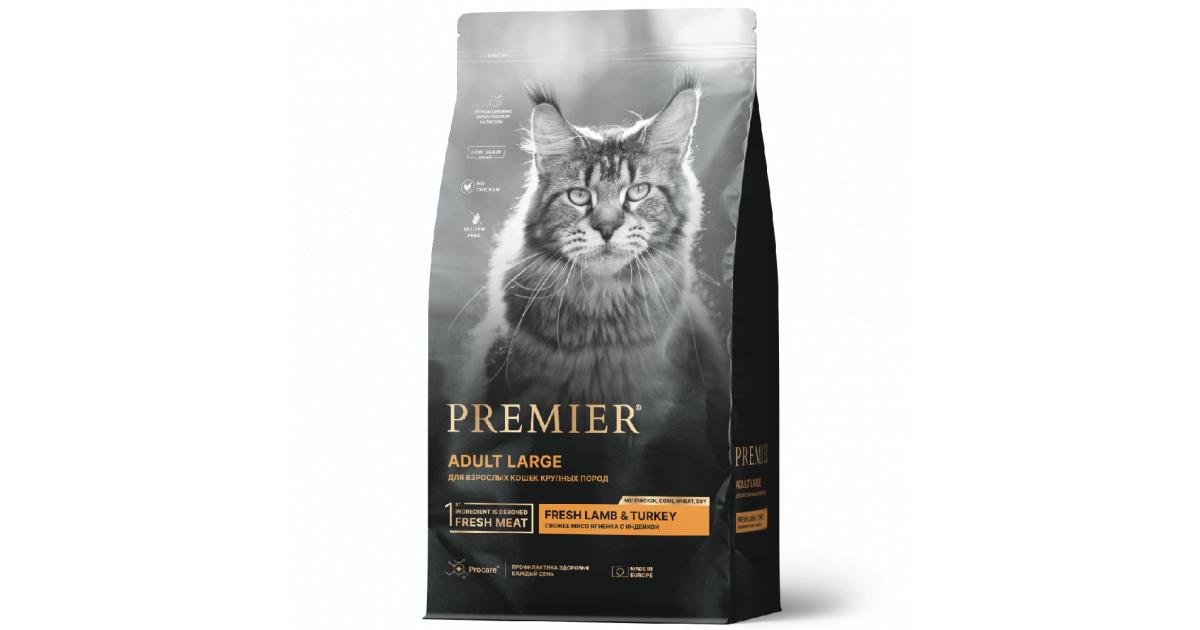 Premier Cat Lamb & Turkey ADULT LARGE (Свежее мясо ягненка с индейкой для крупных кошек) 400 г