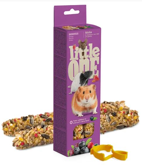 ЛАКОМСТВО "LITTLE ONE " Д/ХОМЯКОВ КРЫС МЫШЕЙ ПЕСЧАНОК 2х60г ПАЛОЧКИ С ЯГОДАМИ 4479