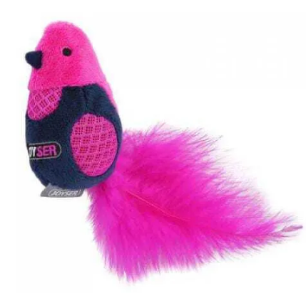 Игрушка для кошек JOYSER Cat Motion Птичка с LED и перьями розовая 19см