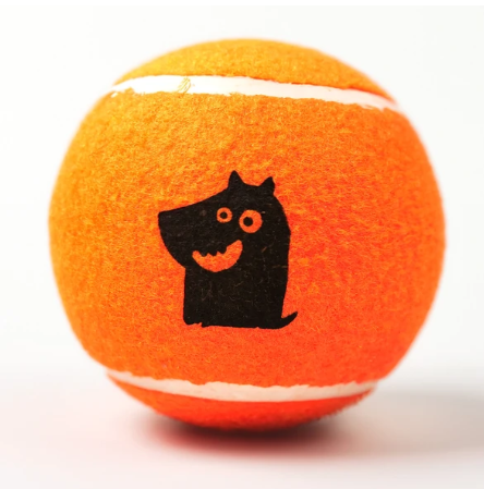 Игрушка Mr.Kranch для собак Теннисный мяч большой 9 см с пищалкой оранжевый